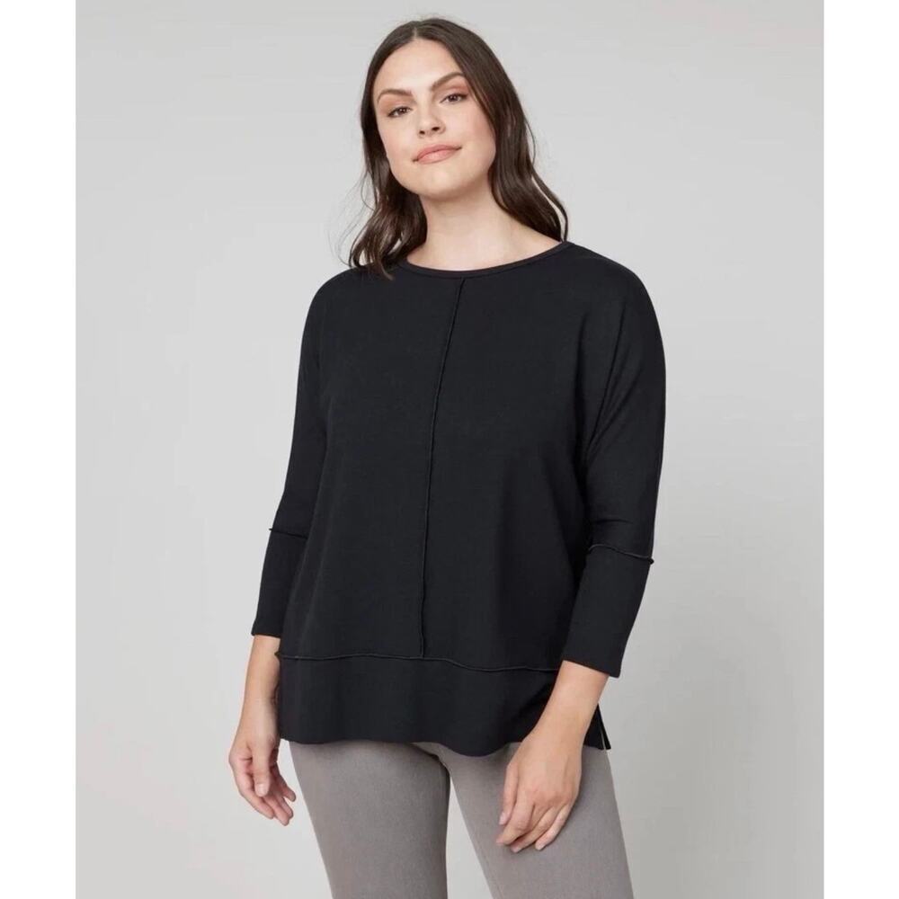 Spanx The Perfect Dolman Black Sleeve Top Size Large